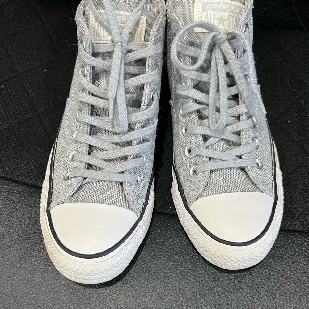 Gray Converse Hightop Shoes